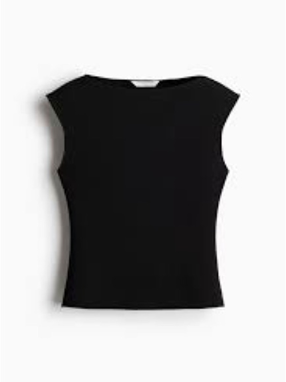 New Classic Black Cap-Sleeve Women's Top